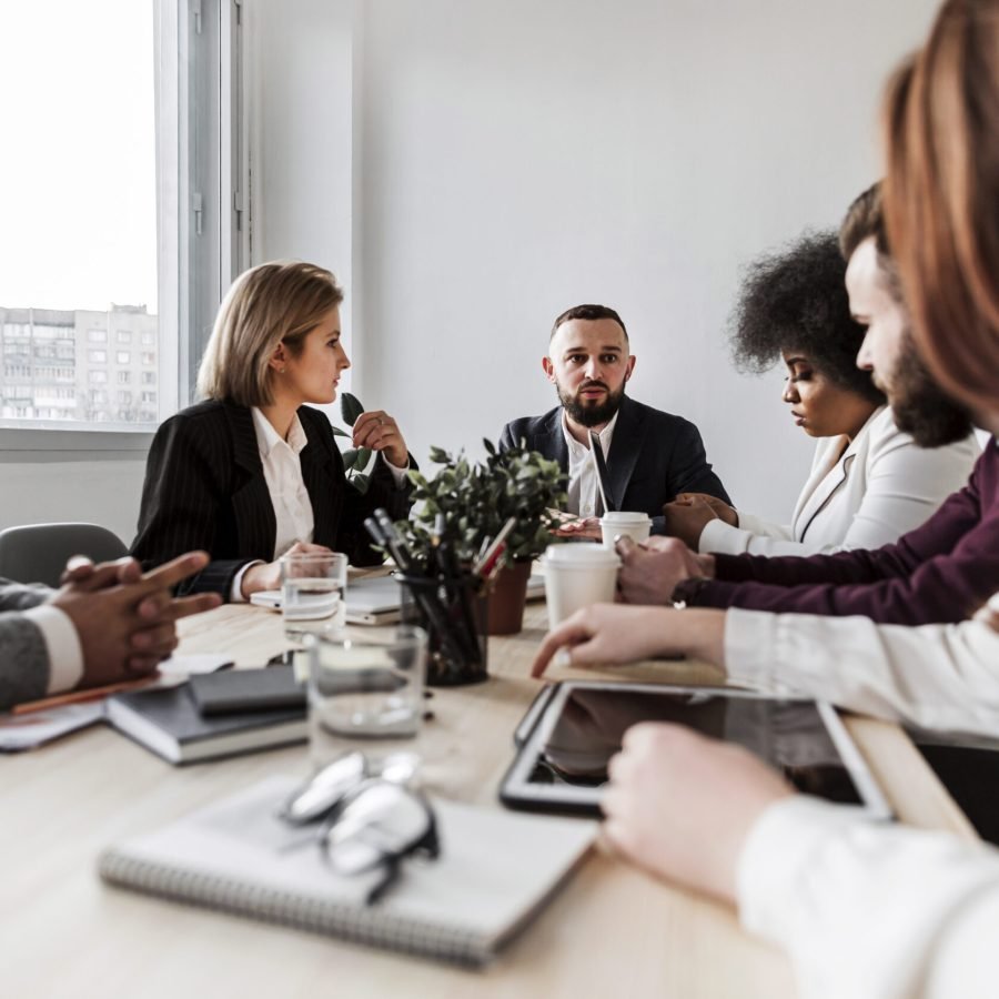 front-view-business-people-talking